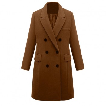 Jackets For Women Wool Blend Warm Long Coat Autumn Winter Plus Size Female Slim Fit Lapel Woolen Overcoat